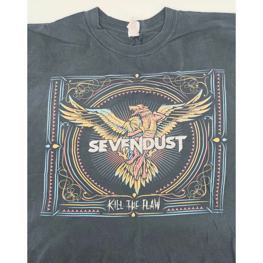 Gildan Sevendust Shirt Kill The Flaw North American Tour 2015 Size XL Mens Black - Picture 3 of 7